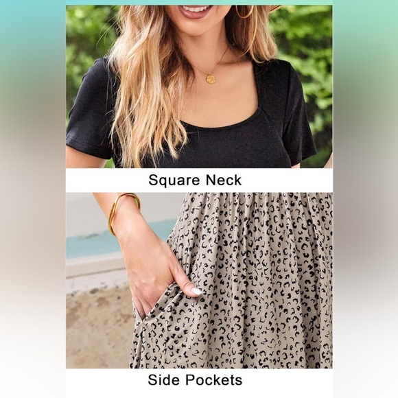 Elegant Leopard Print Maternity Dress - Picture 5 of 6